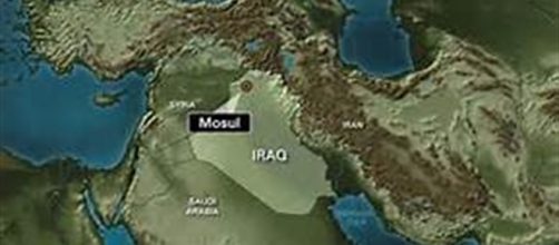 Mappa dell'Iraq in cui è evidenziata la città di Mosul