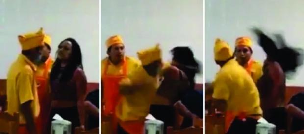 Imagens do vídeo do homem agredindo mulher Imagens do vídeo do homem agredindo mulher