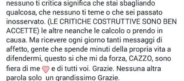 Post di Asia Nuccetelli su facebook Post di Asia Nuccetelli su facebook