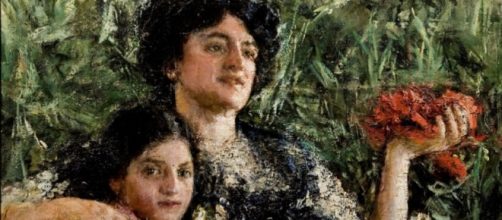 Ritratto della Signora Pinelli con la figlia ( Antonio Mancini) 1911