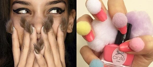 Unhas com pelos e pom pom que foram tendência em 2016 Unhas com pelos e pom pom que foram tendência em 2016