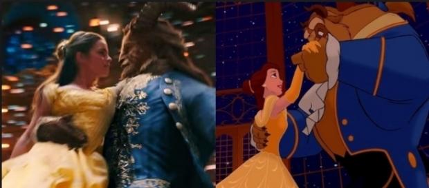 Emma Watson (Belle) e Dan Stevenson (la Bestia) al ballo Emma Watson (Belle) e Dan Stevenson (la Bestia) al ballo
