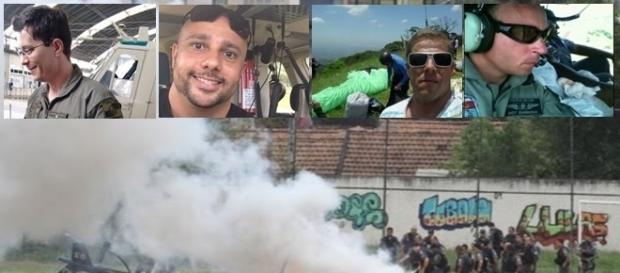 Policiais mortos na queda do helicóptero. Policiais mortos na queda do helicóptero.