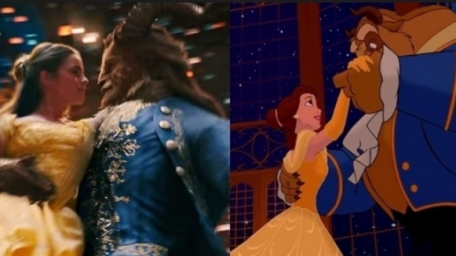 Emma Watson (Belle) e Dan Stevenson (la Bestia) al ballo