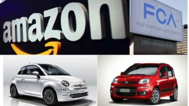 FCA Fiat Crysler e Amazon firmano accordo per vendita online di Panda, 500 e 500L.