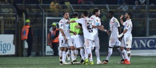 Esultanza dei giallorossi a Castellamare di Stabia