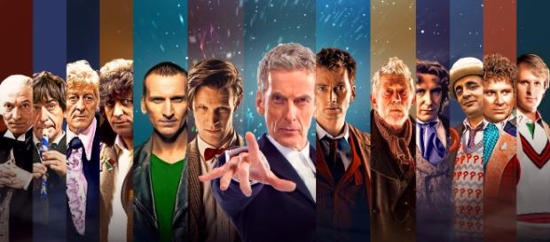 Le Docteur joué par différents acteurs - dont Peter Capaldi, au centre, actuel détenteur du titre Le Docteur joué par différents acteurs - dont Peter Capaldi, au centre, actuel détenteur du titre