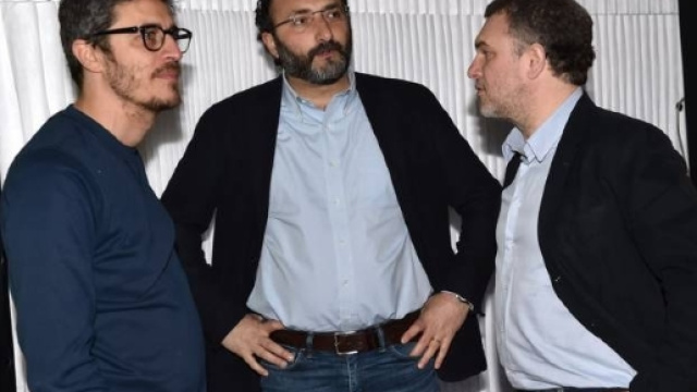 Pif con Lirio Abbate e Marco Lillo