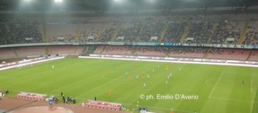 Il Napoli in campo al San Paolo.