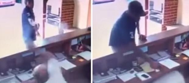 Imagens flagram criminoso atirando contra funcionário Imagens flagram criminoso atirando contra funcionário