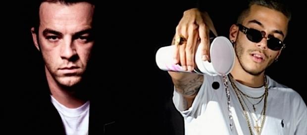 Salmo a sinistra, Sfera Ebbasta a destra Salmo a sinistra, Sfera Ebbasta a destra