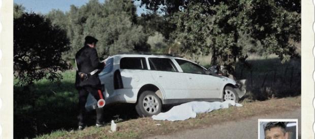 L'auto ha colpito in pieno un'albero secolare e Roberto Cossa, nella foto piccola in basso a destra, è morto sul colpo. L'auto ha colpito in pieno un'albero secolare e Roberto Cossa, nella foto piccola in basso a destra, è morto sul colpo.