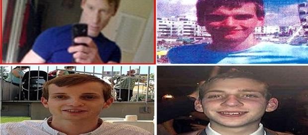 Na primeira imagem, o homem condenado pelos homicídios, e, nas subsequentes, as vítimas Gabriel Kovari, Jack Taylor e Daniel Whitworth Na primeira imagem, o homem condenado pelos homicídios, e, nas subsequentes, as vítimas Gabriel Kovari, Jack Taylor e Daniel Whitworth