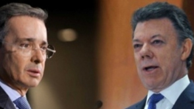 Alvaro Uribe e Juan Manuel Santos