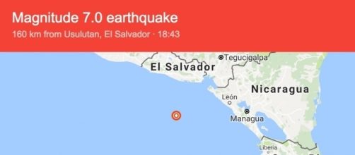 Scossa di magnitudo 7.2 in America Centrale. Allerta tsunami.
