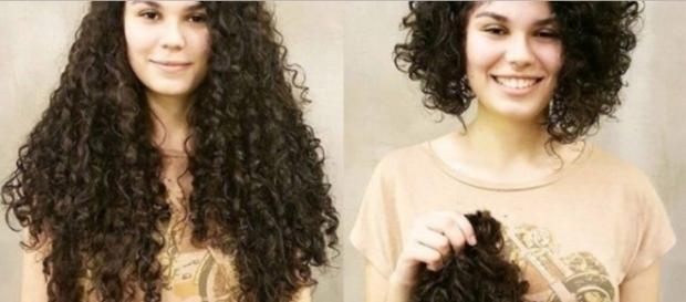 Antes e depois de cortar o cabelo Antes e depois de cortar o cabelo