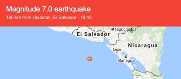Scossa di magnitudo 7.2 in America Centrale. Allerta tsunami. Scossa di magnitudo 7.2 in America Centrale. Allerta tsunami.