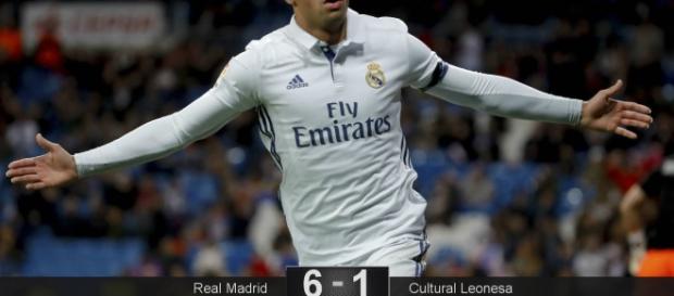 Celebración de uno de los goles de Mariano. Celebración de uno de los goles de Mariano.
