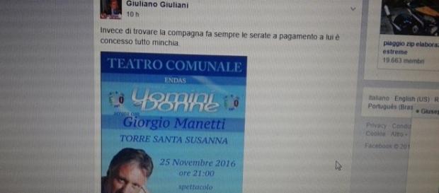 L'attacco dell'ex cavaliere Giuliano Giuliani a Giorgio Manetti L'attacco dell'ex cavaliere Giuliano Giuliani a Giorgio Manetti