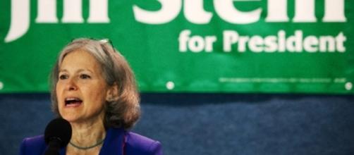 Jill Stein in calling a recount in states that don't use electronic machines Image from www.whistlingthewind.org