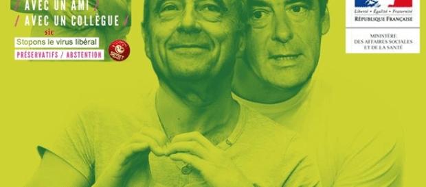 L'affiche de Soviet Suprem avec Fillon et Juppé enlacés n'a peut-être jamais quitté la Toile. Mais qui sait ? L'affiche de Soviet Suprem avec Fillon et Juppé enlacés n'a peut-être jamais quitté la Toile. Mais qui sait ?
