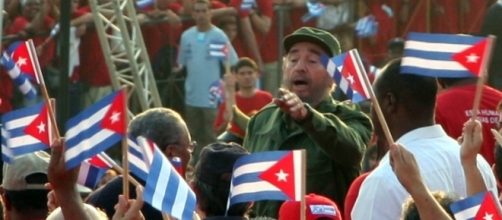Fidel Castro durante un discorso pubblico a L'Avana nel 2005