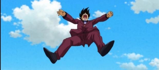 Vegeta siendo atacado por Arale Vegeta siendo atacado por Arale
