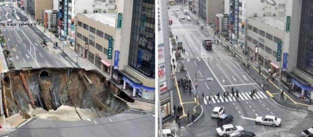 Repararea unei gropi în doar două zile a dus la scufundarea din nou a pământului Repararea unei gropi în doar două zile a dus la scufundarea din nou a pământului