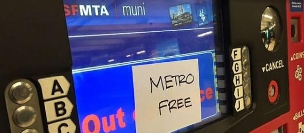 San Francisco Ticket Machine saying "Metro Free" / Photo via Kimberly Veklerov, SF Gate San Francisco Ticket Machine saying "Metro Free" / Photo via Kimberly Veklerov, SF Gate