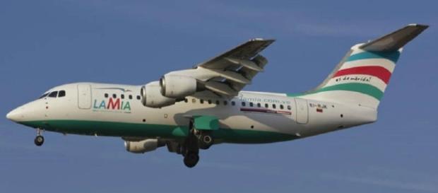Avião da Companhia Lamia, onde viajavam jogadores da Chapecoense Avião da Companhia Lamia, onde viajavam jogadores da Chapecoense