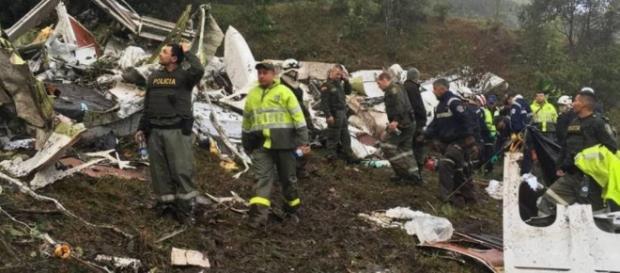 Imagem do avião da delegação da Chapecoense que caiu Imagem do avião da delegação da Chapecoense que caiu