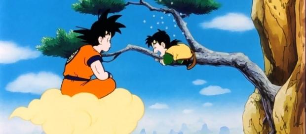 Goku impresionado por su hijo Gohan Goku impresionado por su hijo Gohan