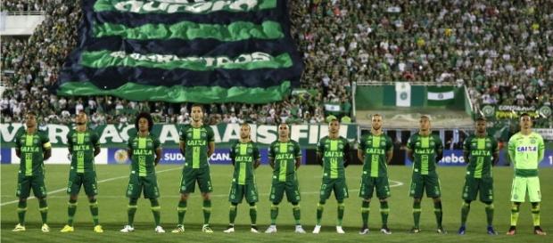 El 11 titular del Chapecoense antes de un partido. El 11 titular del Chapecoense antes de un partido.