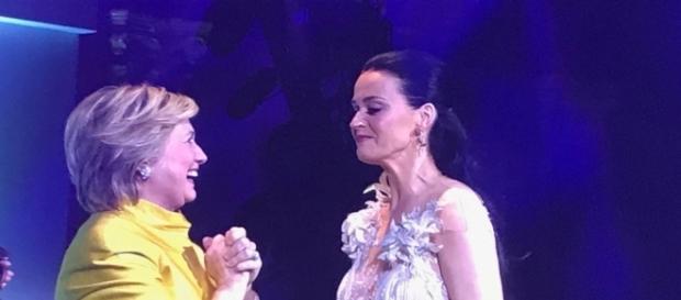 Hillary Clinton and Katy Peery at the UNICEF snowflake gala in NYC - Photo via Twitter Hillary Clinton and Katy Peery at the UNICEF snowflake gala in NYC - Photo via Twitter