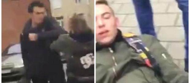 Momento em que a vítima bate no agressor Momento em que a vítima bate no agressor