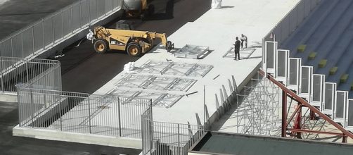 I lavori in corso allo Stadio Comunale "Ezio Scida".