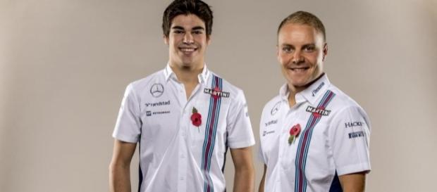 Lance Stroll e Valteri Bottas, a dupla de pilotos da Williams em 2017. Lance Stroll e Valteri Bottas, a dupla de pilotos da Williams em 2017.