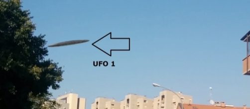 Dettaglio ingrandito di uno dei due presunti UFO.