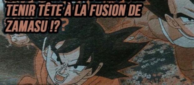 Scan de la revista con Goku y Vegeta como protagonistas Scan de la revista con Goku y Vegeta como protagonistas