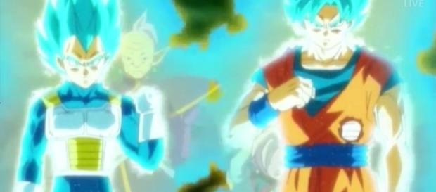 Vegeta a punto de fusionarse con Goku Vegeta a punto de fusionarse con Goku