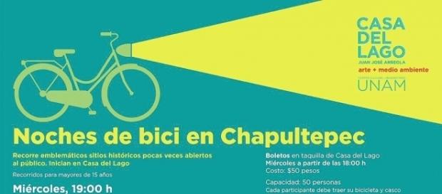 Anuncian paseos nocturnos en bici en Chapultepec Anuncian paseos nocturnos en bici en Chapultepec