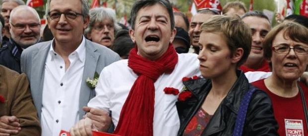 Mélenchon encadré par Pierre Laurent et Clémentine Autain au bon vieux temps du Front de gauche Mélenchon encadré par Pierre Laurent et Clémentine Autain au bon vieux temps du Front de gauche