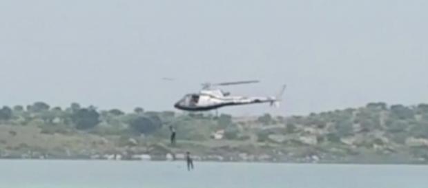 2 Kannada actors jump from chopper and drown (Youtube screen grab) 2 Kannada actors jump from chopper and drown (Youtube screen grab)
