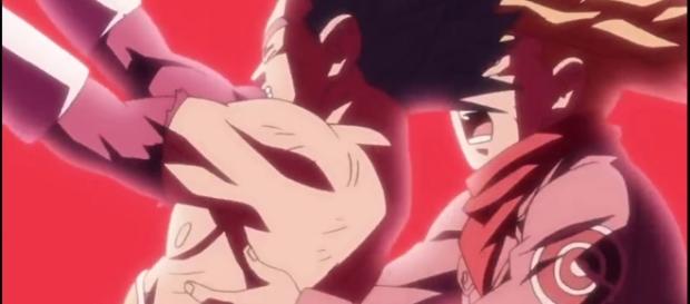 el sacrificio de Vegeta salvando a Trunks el sacrificio de Vegeta salvando a Trunks