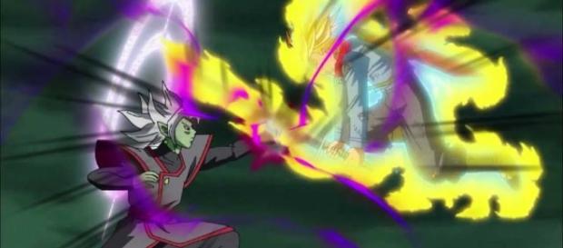Trunks luchando contra Zamasu fusionado Trunks luchando contra Zamasu fusionado
