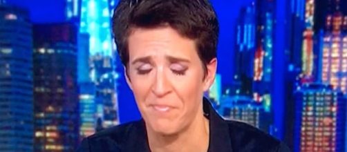 MSNBC's Rachel Maddow fights back tears as Trump claims election victory (Photo from Nick Bianco, via Twitter)