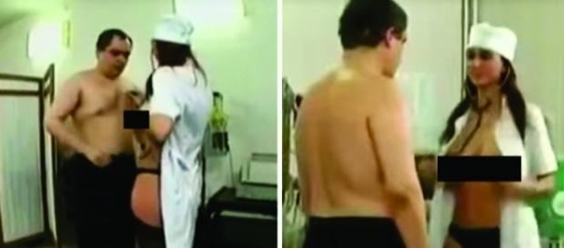 A enfermeira bebê picante revela seus peitos a um paciente de hospital A enfermeira bebê picante revela seus peitos a um paciente de hospital