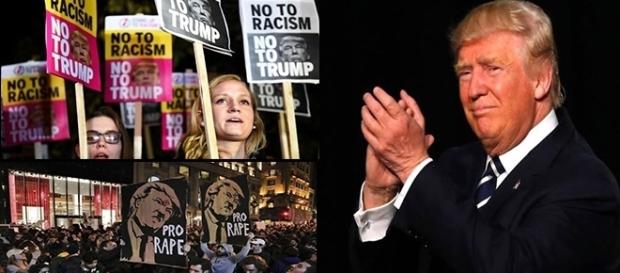 Manifestações contra o presidente eleito tomaram as ruas americanas nesta quarta-feira. Manifestações contra o presidente eleito tomaram as ruas americanas nesta quarta-feira.