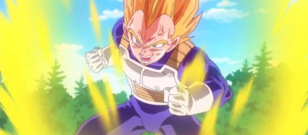 Vegeta si trasforma in SS2 nel duello con Bills Vegeta si trasforma in SS2 nel duello con Bills
