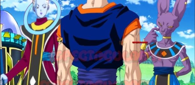 Vegetto se encuentra con Bills y Wiss. Vegetto se encuentra con Bills y Wiss.